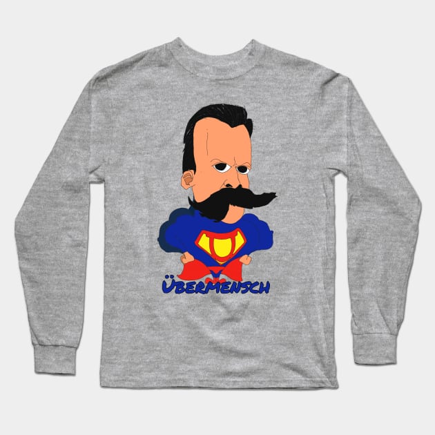 Übermensch Nietzsche Long Sleeve T-Shirt by Galaxia